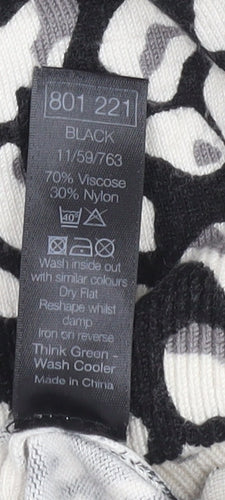 M&Co Women’s Black Animal Print Boat Neck Jumper Size 12