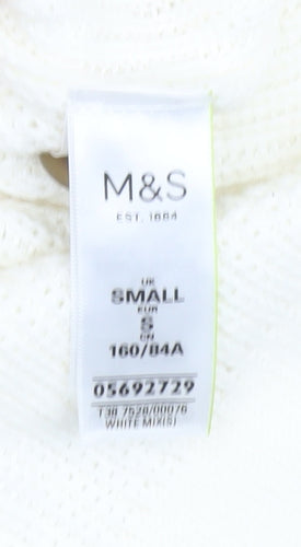 Marks and Spencer Women Ivory Red Striped V-Neck Cardigan Size S