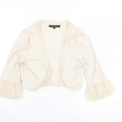 Coast Women’s Ivory Ruffle Sleeve Open Knit Cardigan XS