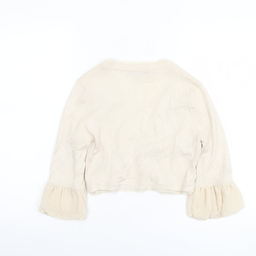 Coast Women’s Ivory Ruffle Sleeve Open Knit Cardigan XS