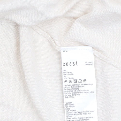 Coast Women’s Ivory Ruffle Sleeve Open Knit Cardigan XS