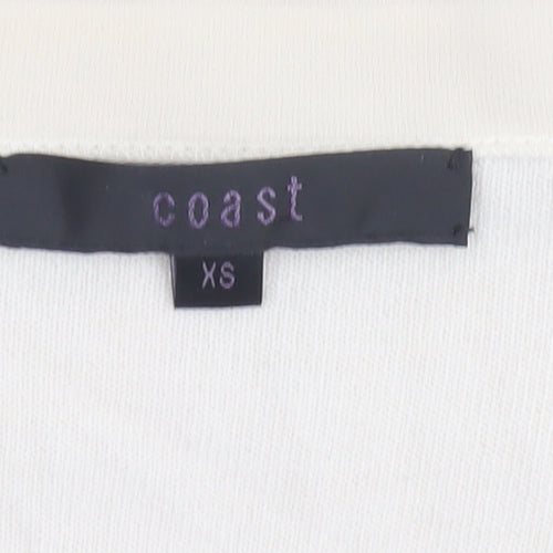 Coast Women’s Ivory Ruffle Sleeve Open Knit Cardigan XS