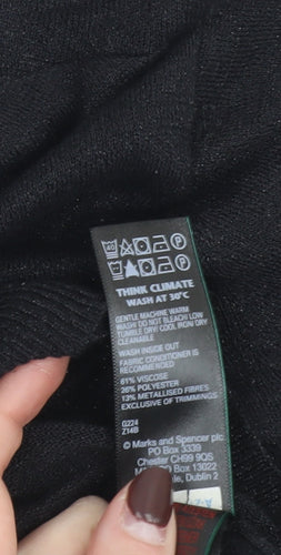 Marks and Spencer Women's Black Long Sleeve Cardigan Size 20