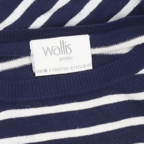 Wallis Petite Women's Blue Striped Crew Neck Long Sleeve Pullover Jumper M