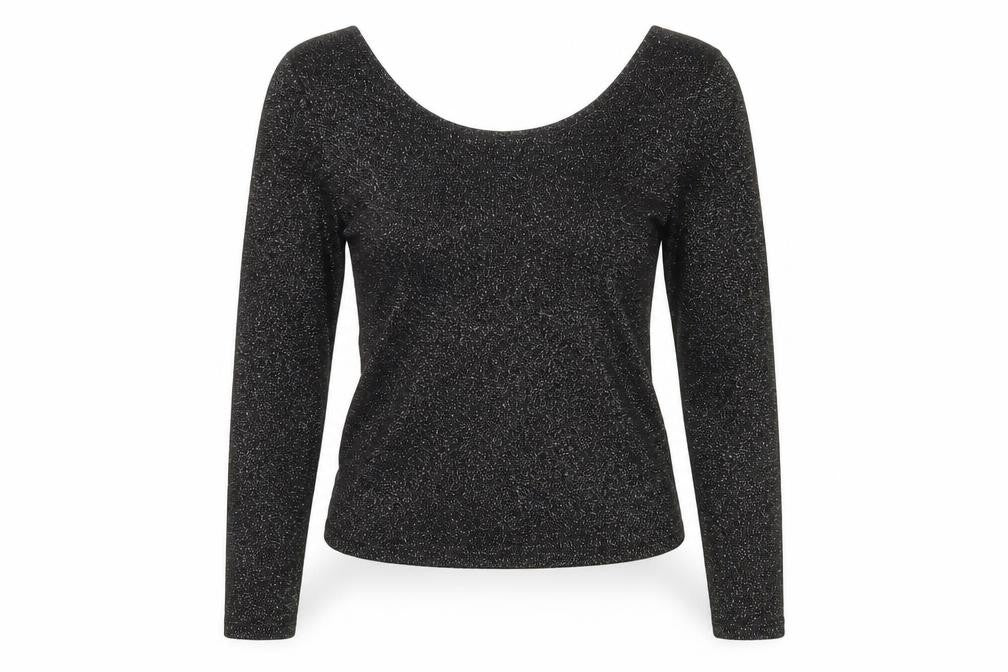 Front view of Zara Women Black Glitter Slim jumper XS