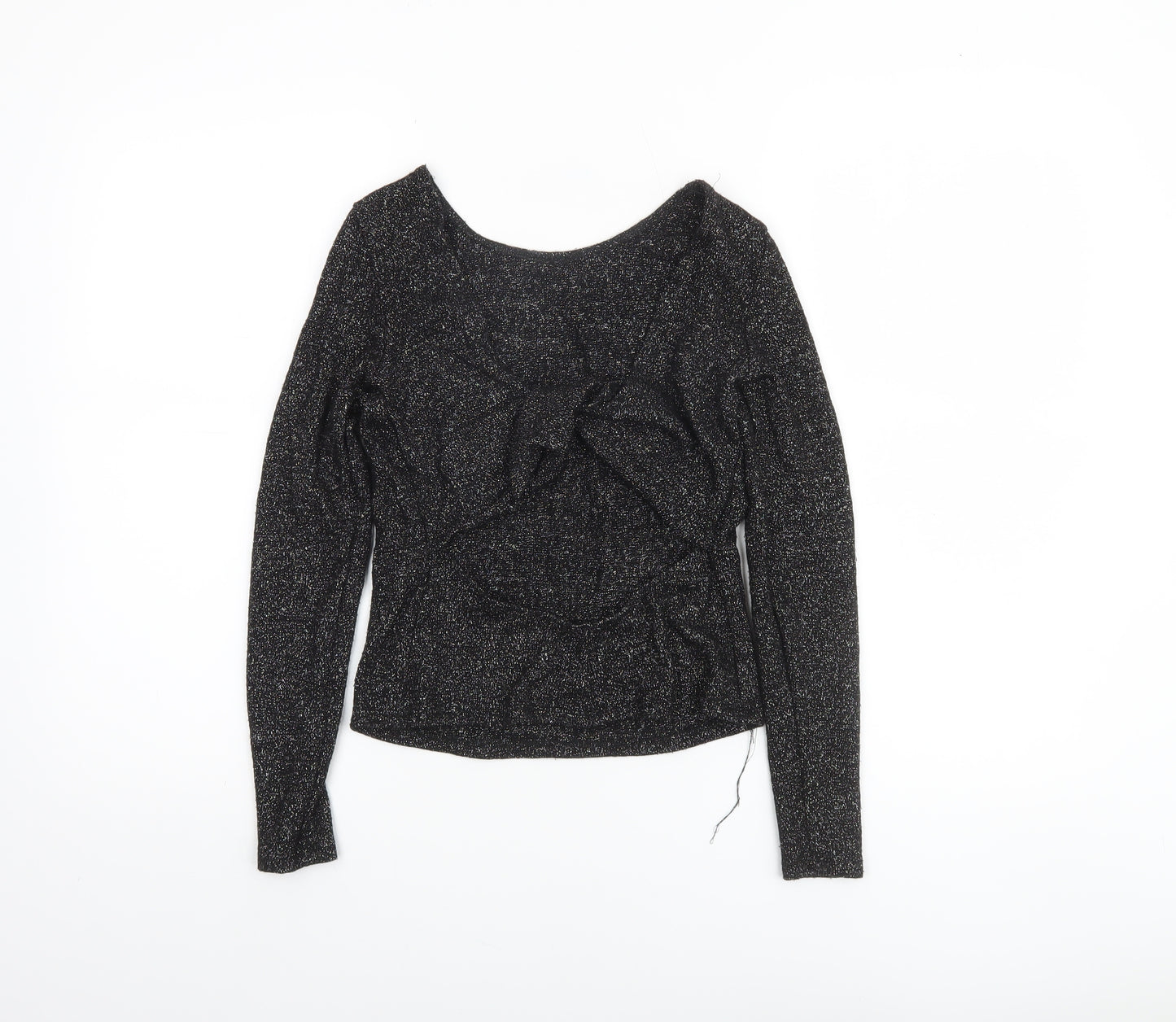 Zara Women Black Glitter Slim Pullover Jumper XS