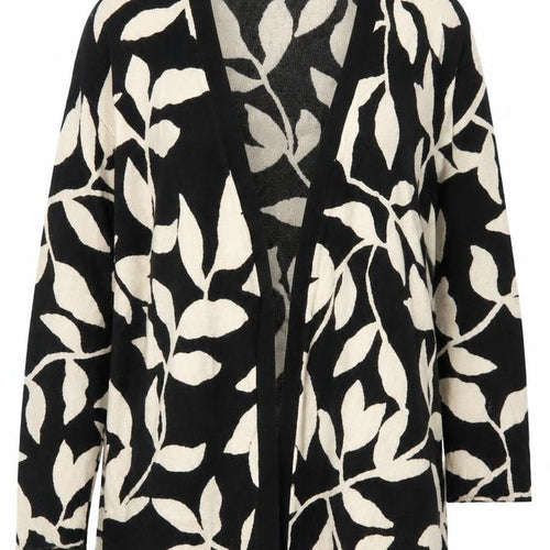 Marks and Spencer Women’s Black Viscose Linen Leaf Cardigan Size S