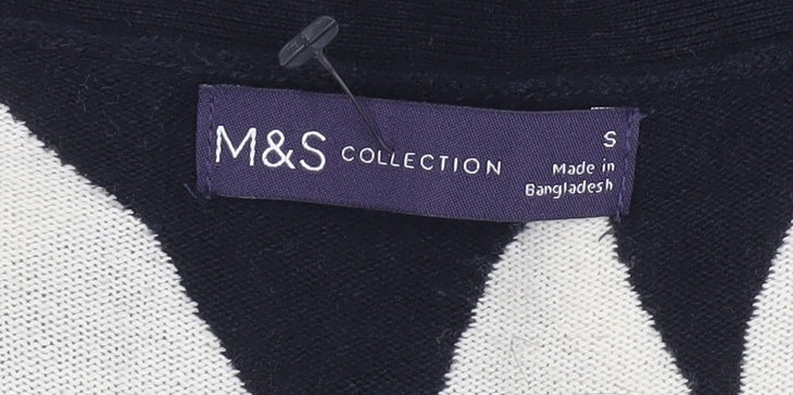Marks and Spencer Women’s Black Viscose Linen Leaf Cardigan Size S