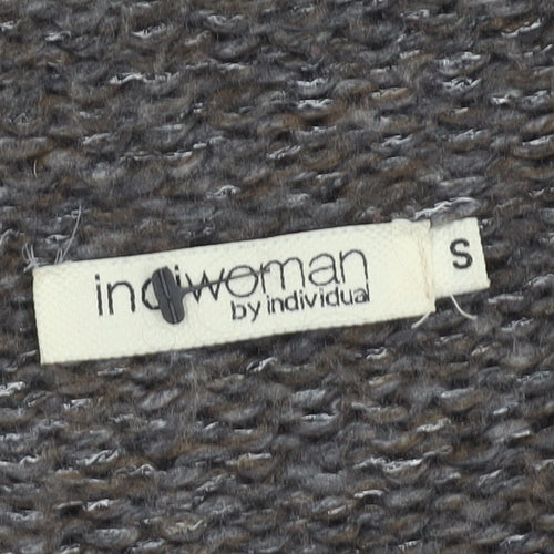 IndiWoman Brown Mohair Blend Chunky Knit Cape Jumper Women’s Small