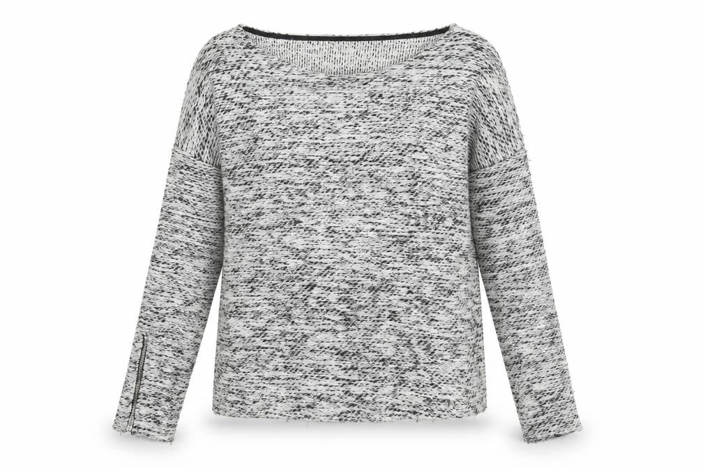 Front view of Marks & Spencer Women’s Grey Open-Knit jumper, size UK 12
