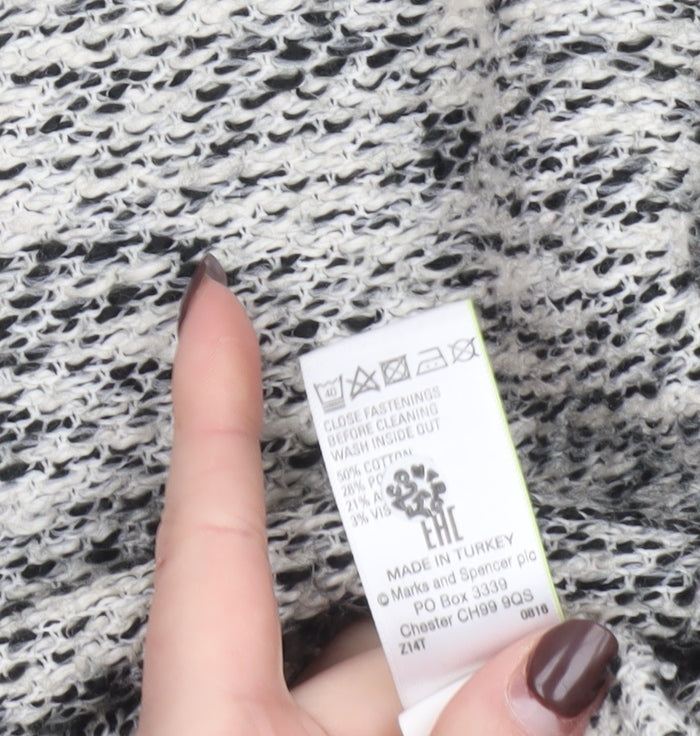 Marks and Spencer Women’s Grey Open-Knit Pullover Jumper Size 12