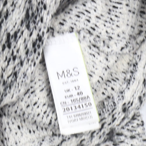 Marks and Spencer Women’s Grey Open-Knit Pullover Jumper Size 12