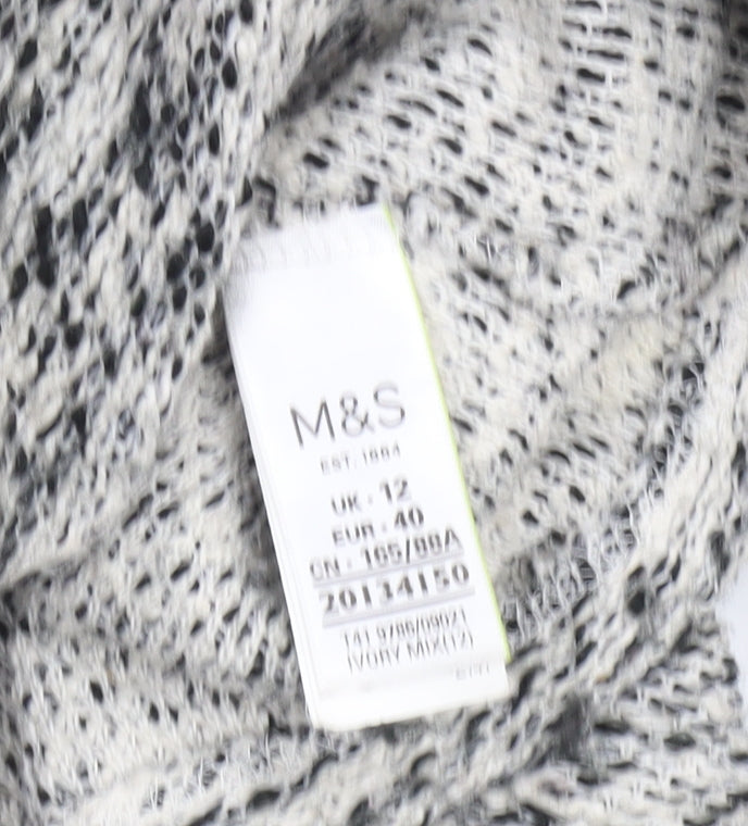 Marks and Spencer Women’s Grey Open-Knit Pullover Jumper Size 12