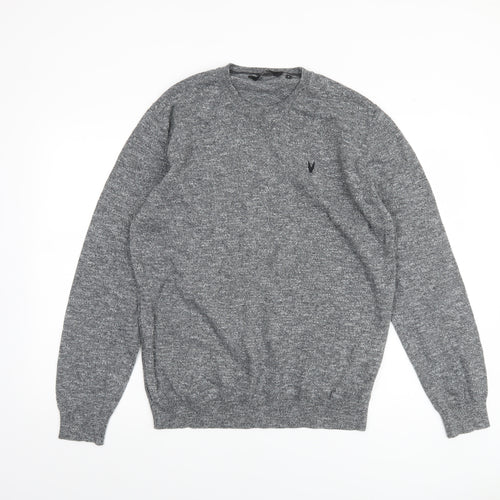 Very Man Mens Grey Cotton Blend Long Sleeve Pullover Jumper L