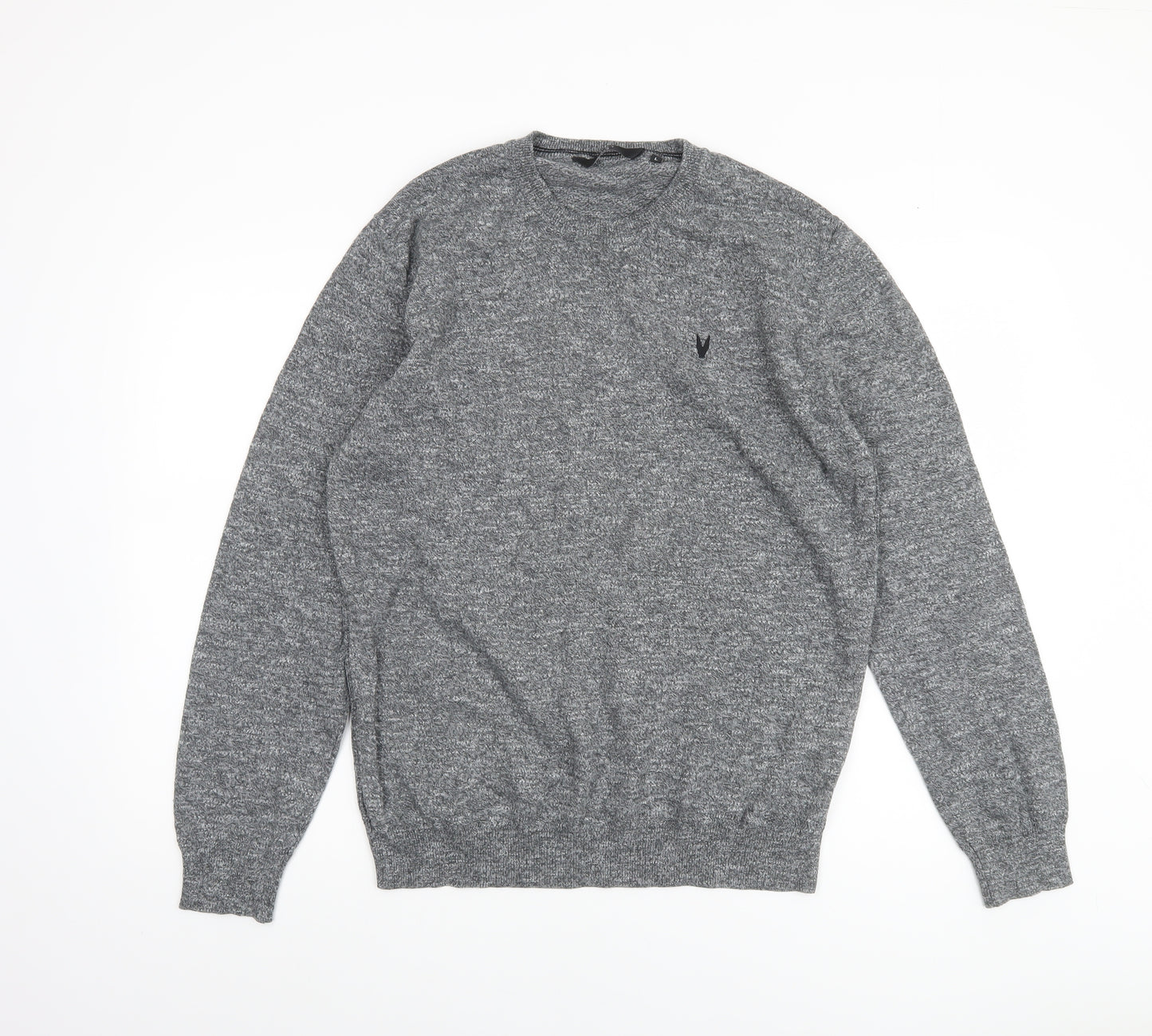 Very Man Mens Grey Cotton Blend Long Sleeve Pullover Jumper L