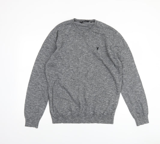 Very Man Mens Grey Cotton Blend Long Sleeve Pullover Jumper L