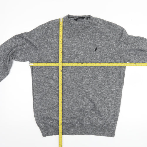 Very Man Mens Grey Cotton Blend Long Sleeve Pullover Jumper L