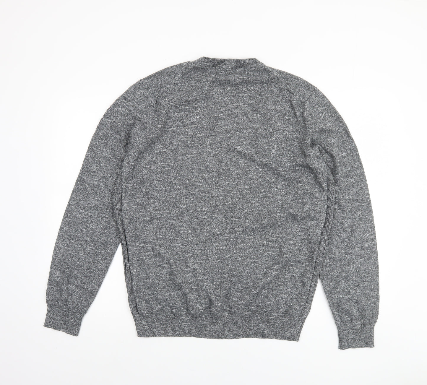 Very Man Mens Grey Cotton Blend Long Sleeve Pullover Jumper L