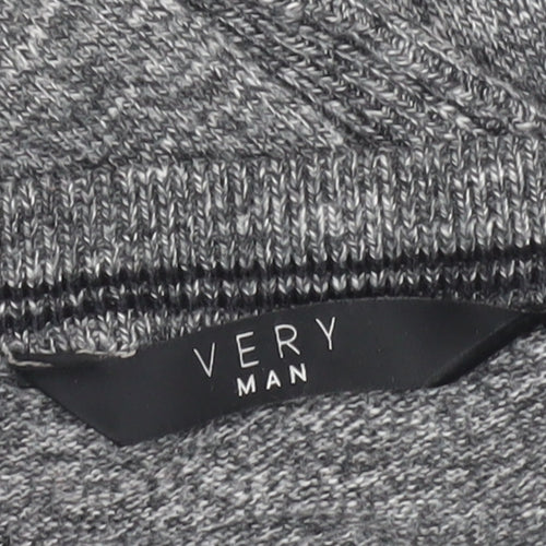 Very Man Mens Grey Cotton Blend Long Sleeve Pullover Jumper L