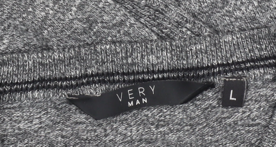 Very Man Mens Grey Cotton Blend Long Sleeve Pullover Jumper L
