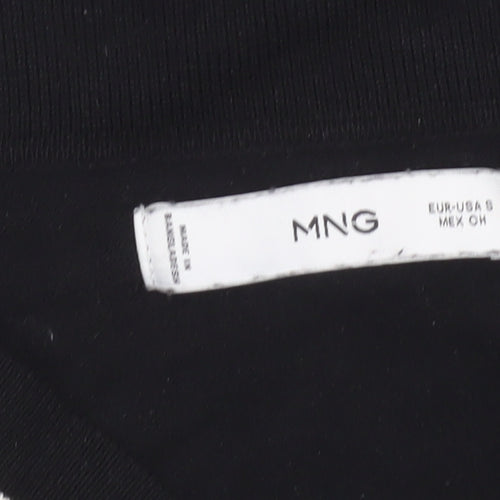 MNG Women's Black Collared Long Sleeve Pullover Jumper Size S