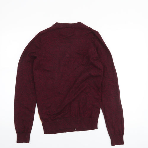 Next Men's Red Christmas Reindeer Jumper XS Crew Neck Cotton