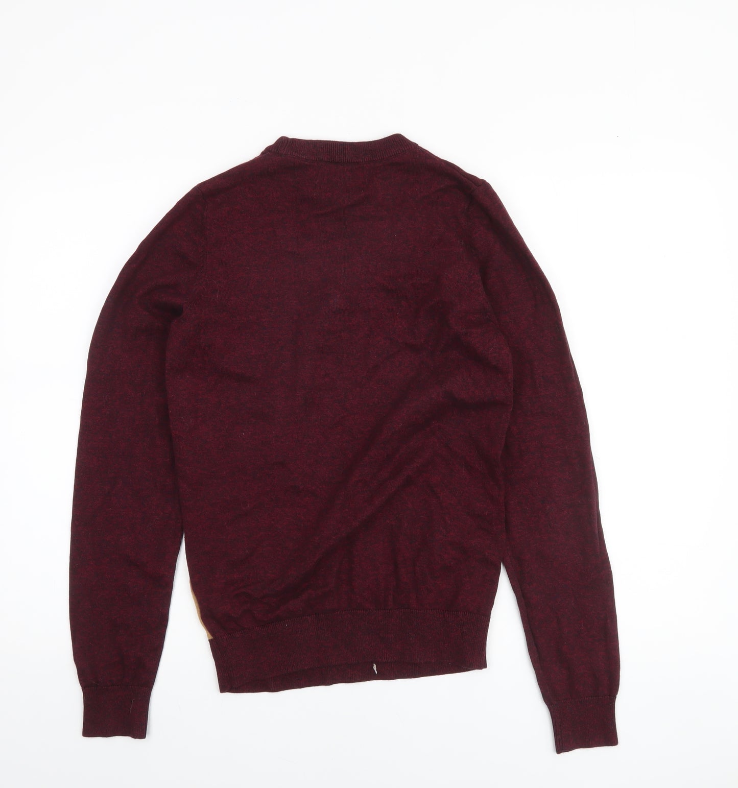 Next Men's Red Christmas Reindeer Jumper XS Crew Neck Cotton