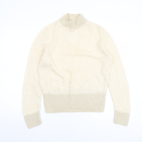 Tu Women’s Beige Mock Neck Knit Jumper Size 14 Long Sleeve Pullover