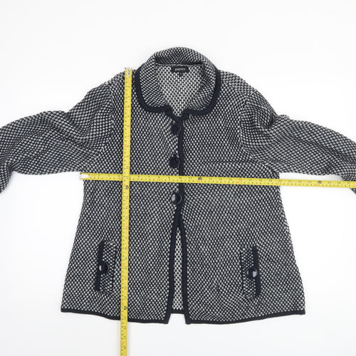 Papaya Women's Black Knit Collared Button Cardigan Size 16