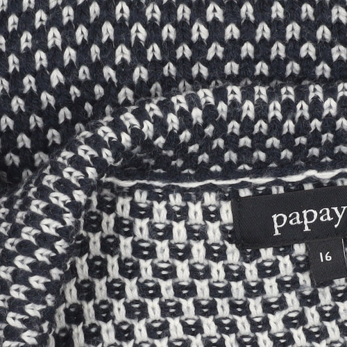 Papaya Women's Black Knit Collared Button Cardigan Size 16