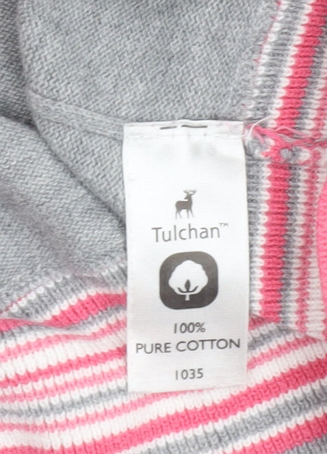 Tulchan Women's Grey Cotton Polka Dot Cardigan L