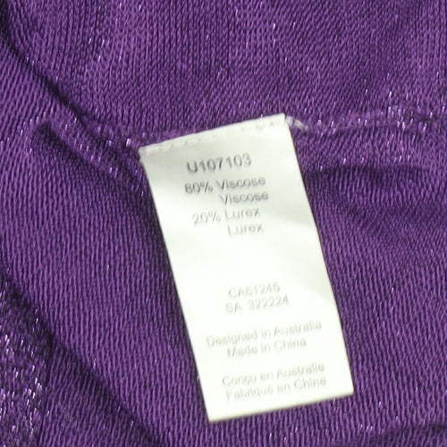 GRAB Denim Women Purple Knit Fit & Flare Party Dress L
