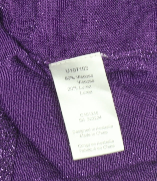 GRAB Denim Women Purple Knit Fit & Flare Party Dress L