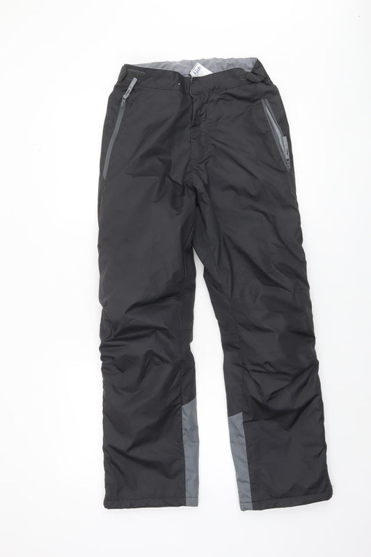Decathlon Boys Black 12-13 Years Insulated Waterproof Snow Pants