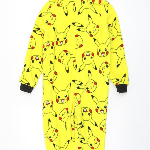 Pokémon Boys Yellow Pikachu Fleece Hooded Onesie 9-10 Years Zip One Piece