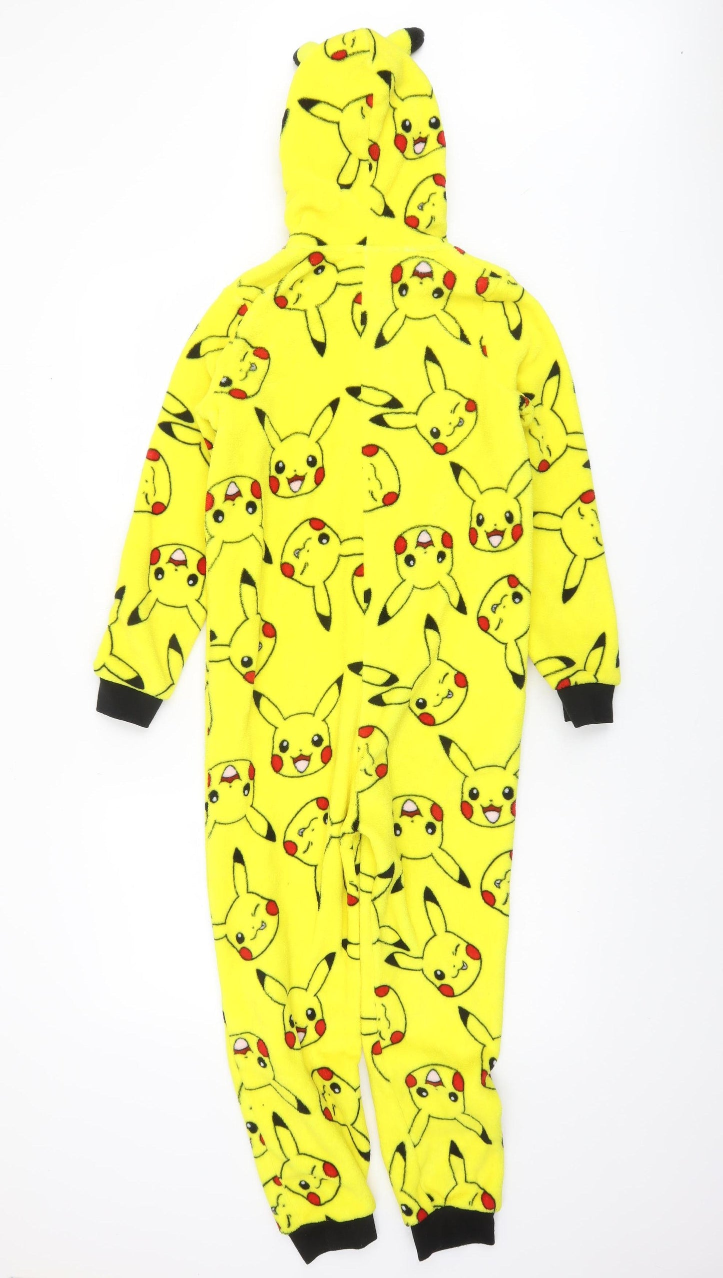 Pokémon Boys Yellow Pikachu Fleece Hooded Onesie 9-10 Years Zip One Piece