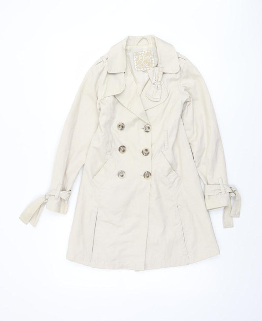 51015 Lovely Girls Beige Trench Coat 9 Years Double-Breasted Mid-Length