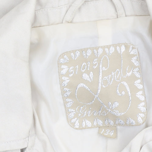 51015 Lovely Girls Beige Trench Coat 9 Years Double-Breasted Mid-Length