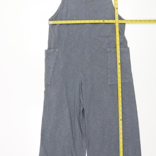 Pull & Bear Women’s Grey Cotton Wide-Leg Jumpsuit Size M