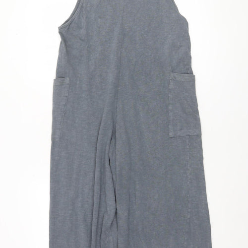 Pull & Bear Women’s Grey Cotton Wide-Leg Jumpsuit Size M