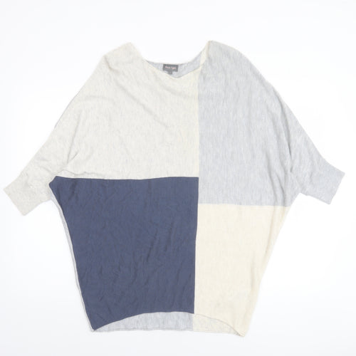 Phase Eight Women's Blue Grey Beige Block Pullover Jumper Size S
