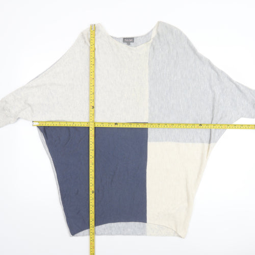 Phase Eight Women's Blue Grey Beige Block Pullover Jumper Size S