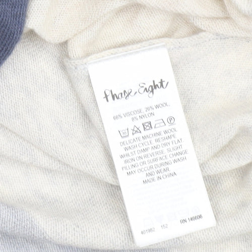 Phase Eight Women's Blue Grey Beige Block Pullover Jumper Size S