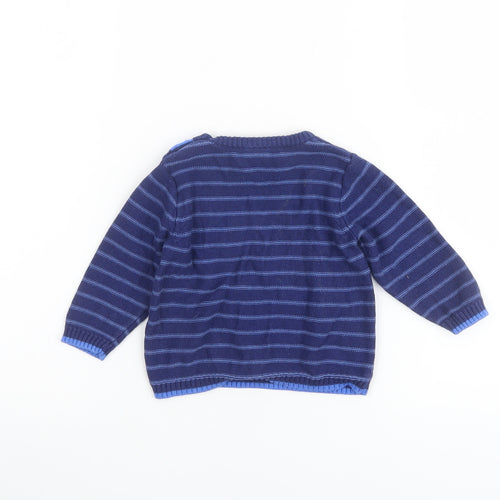 Mini Club Baby Blue Dinosaur Knit Jumper 3-6 Months Unisex Pullover