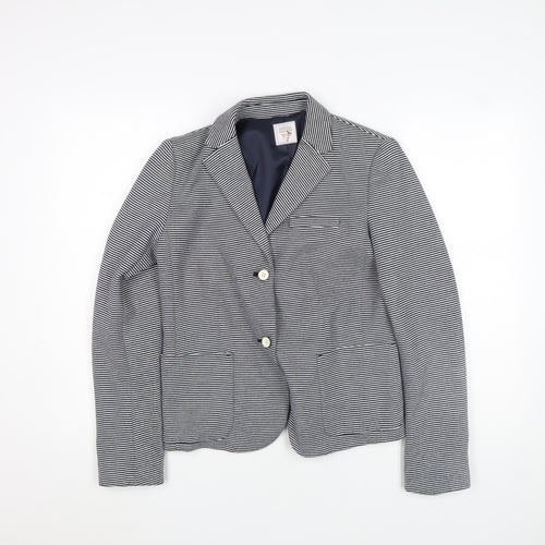 Gap Women’s Navy Striped Modern Blazer UK 10 Cotton Blend Jacket