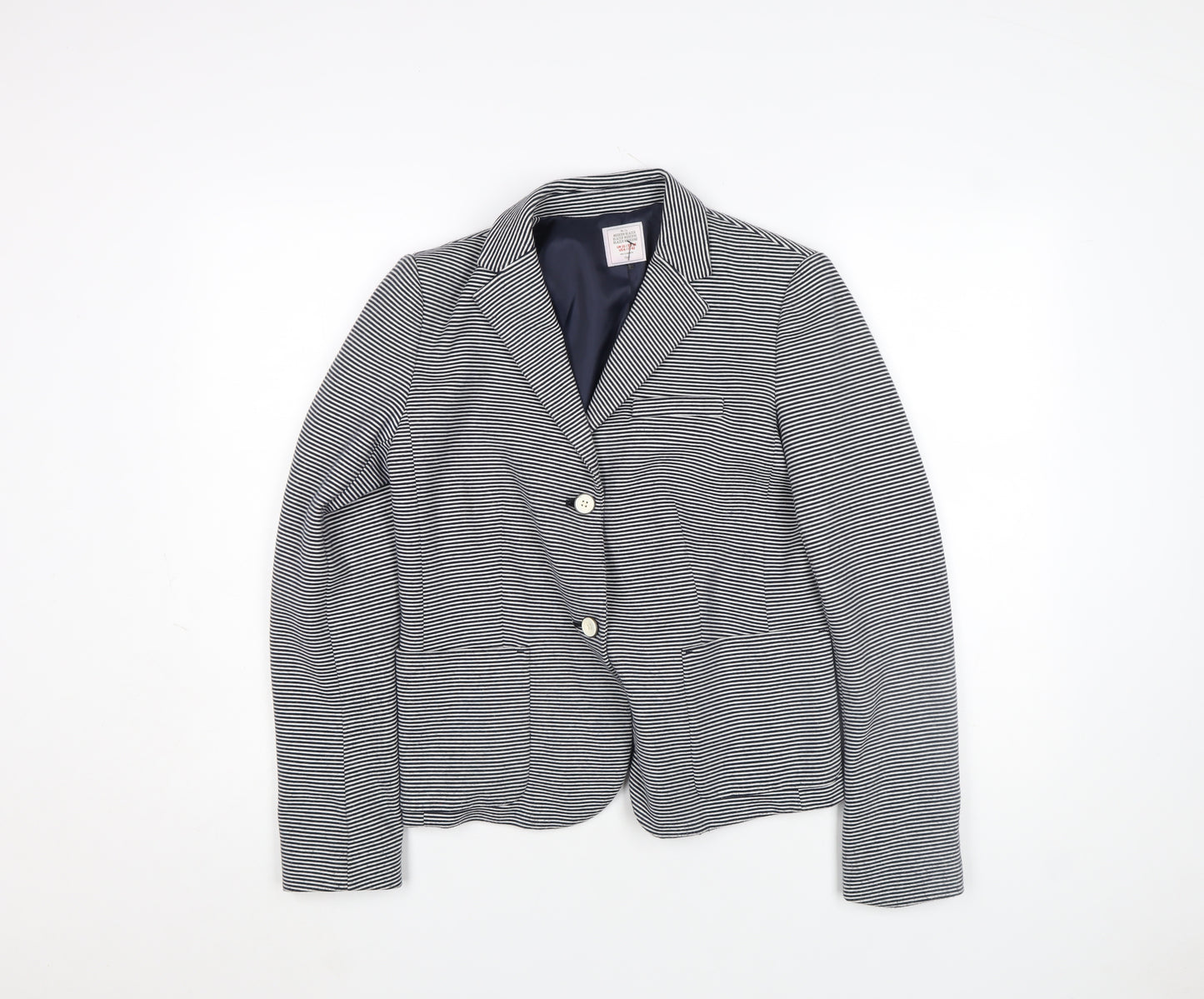 Gap Women’s Navy Striped Modern Blazer UK 10 Cotton Blend Jacket