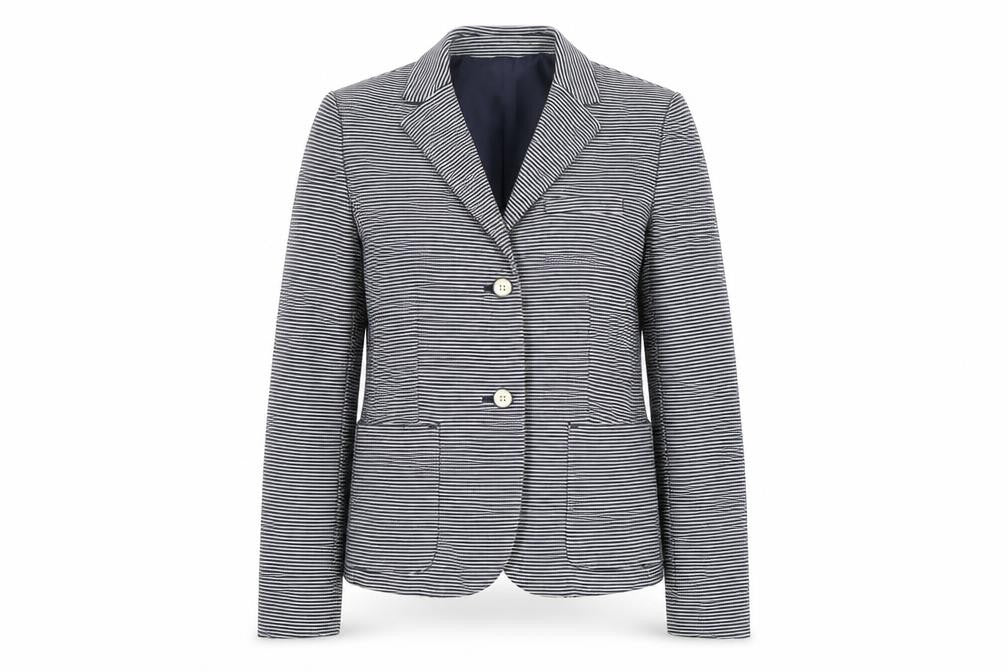 Gap Women’s Navy Striped Modern Blazer UK 10 Cotton Blend Jacket