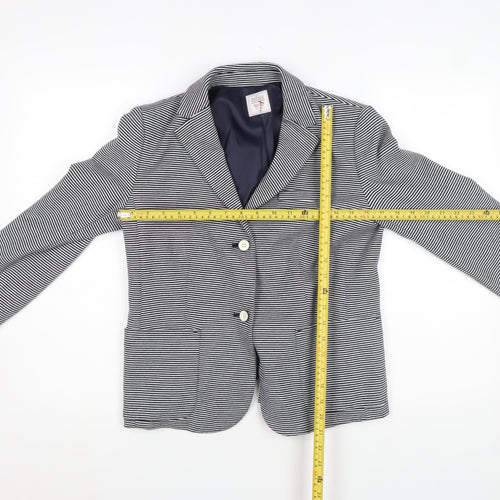 Gap Women’s Navy Striped Modern Blazer UK 10 Cotton Blend Jacket