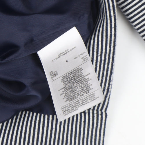 Gap Women’s Navy Striped Modern Blazer UK 10 Cotton Blend Jacket