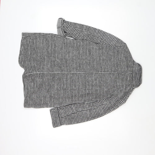 F&F Women Black & White Houndstooth Coatigan UK 6 Classic Long Lined